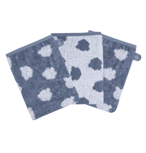 Gant de toilette enfant jacquard ourson bleu 15x21 cm lot de 3