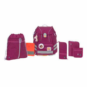 Set zaino scuola Flexy Unique Speckles berry, 7 pezzi