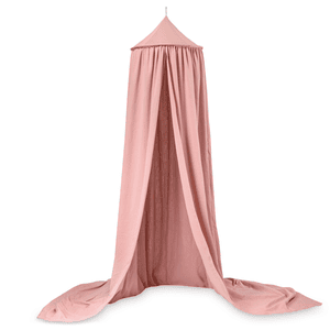 Voile ciel de lit enfant mousseline rose Ø50 cm