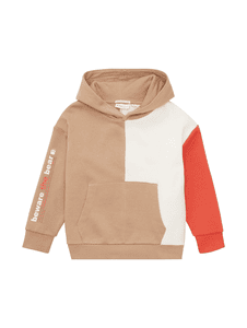 Hoodie colorblocking beige