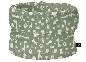 Panier de rangement rond animaux granit vert granit/blanc