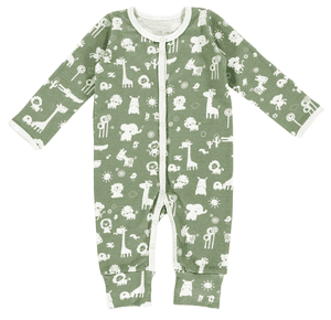 Pyjamas Granit Animals granitgrön/vit