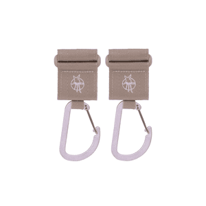 Kinderwagenhaken 2er Set Karabiner beige