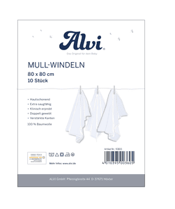 Mullwindeln 10er Pack weiß 80 x 80 cm