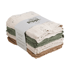 Muslin Wipes Pack of 8 Deep Lichen