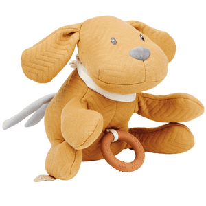 Peluche musicale chien Charlie jacquard caramel