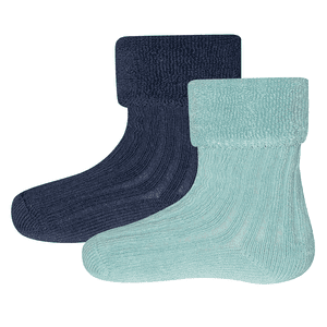 Babysokjes 4-pack structuur turquoise/blauw