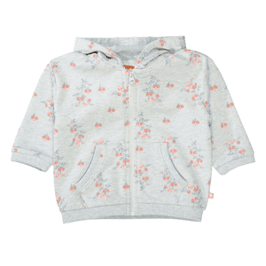 Sweatjacke soft grey melange gemustert