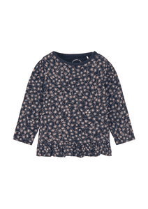 Langarmshirt Blümchen navy