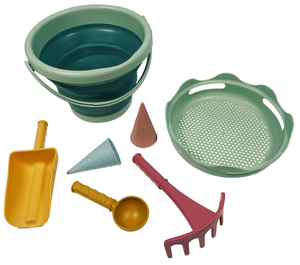 CHILD KRÖT ® 7en1 Sand Juguetes Juego de cubos plegables verde