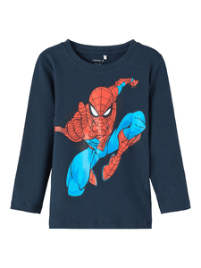 Shirt met lange mouwen Spider man Nmmoktav Dark Sapphire