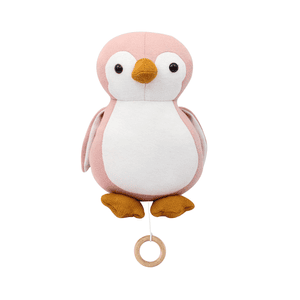 Peluche musicale pingouin rose