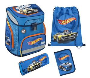 Mochila con set escolar EasyFit Hot Wheels, 5 piezas