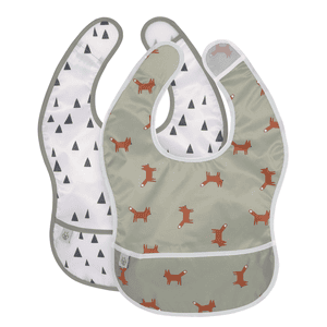 Bavoir bébé scratch récupérateur Little Forest renard lot de 2
