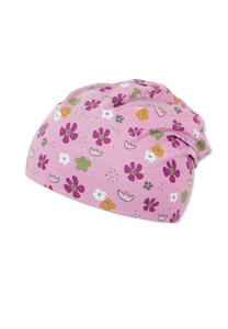 Beanie Slouch Fiori Rosa Pallido