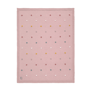 Coperta per neonati lavorata a maglia Dots dusky pink 80 x 100 cm