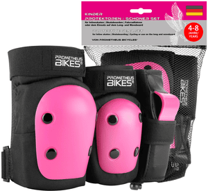 Protections enfant pour vélo/roller 6en1 rose