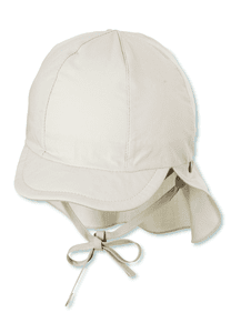 Peaked cap med nakkebeskyttelse beige