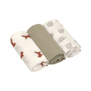 Ściereczki z gazy M 3-pack Little Forest Fox 60 x 60 cm