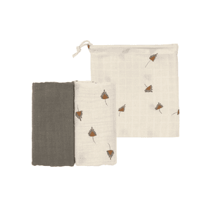 Mulltücher M 2er Pack taupe 60 x 60 cm