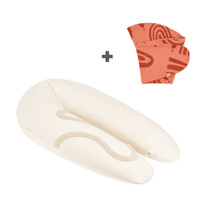 Almohada de lactancia B.Love Earth White con funda extra Terracota