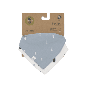 Foulard triangulaire bébé pack de 2 Blocks light blue Bricks milky