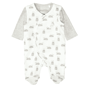 Strampler+Shirt cream white gemustert