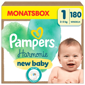 Harmonie Gr.1 Newborn , 2-5 kg, caja mensual (1x180 pañales)