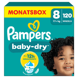 Pañales Baby-Dry T. 8 17+kg caja mensual (1 x 120 pañales)