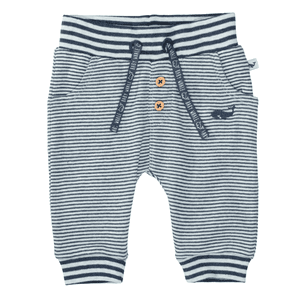 Broek marineblauw gemêleerd gestreept