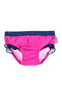 Badehose Rüsche koralle