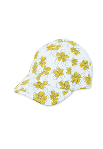 Casquette baseball fleurs blanche