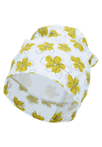 Bonnet Slouch fleurs blanc