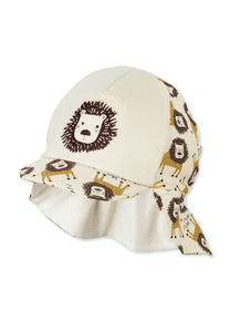 Casquette avec protection de cou lion beige