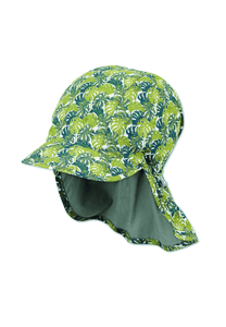 Vändbar Peaked Cap med nackskydd Leaves Dark Green