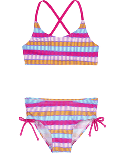 UV-Schutz Bikini Ringel pink