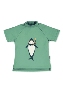 Korte Mouw Zwemshirt Haai Donkergroen
