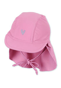 Casquette avec protection de nuque cœur rose tendre