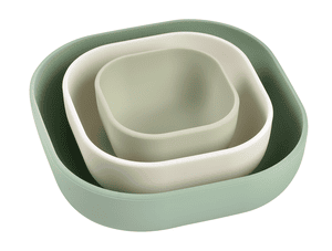 Set di 3 ciotole, verde salvia/ Cotton / grigio chiaro in silicone