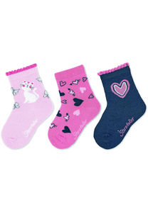 Calcetines 3-pack gatos rosa