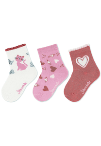 Ponožky 3-pack cat pink