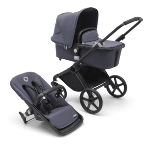 Barnvagn Fox Cub med liggdel och sittdel Black /Stormy Blue