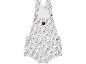 Peto tejido corto blanco allover estampado