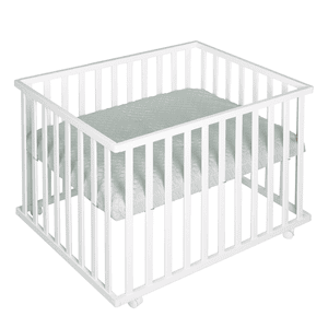 Parque infantil bebé 75 x 100 cm blanco Style frosty green