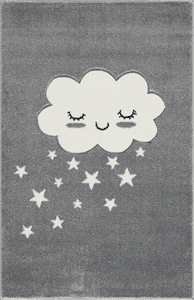 Kinderteppich Kids love Rugs WOLKE silbergrau/weiss