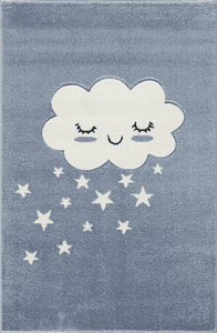 Vloerkleed Kids love Rugs CLOUD blauw/wit