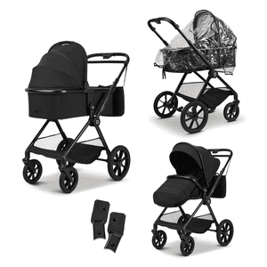 Moon Poussette duo combinee 2en1 Clicc black melange collection 2024 Commander en ligne babymarkt