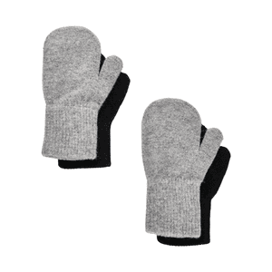 Moufles enfant gris/noir lot de 2