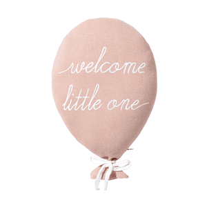 Coussin décoratif montgolfière welcome little one rose