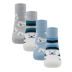 Socken 4er Pack Thermo Teddy blau-grün